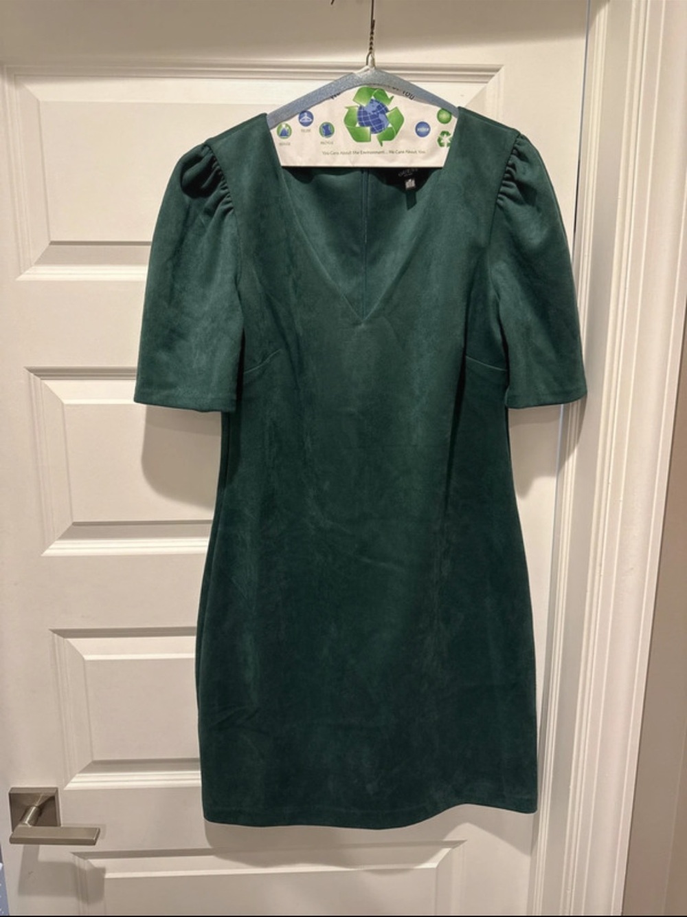 Guess Emerald Green V-Neck Mini Dress